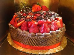 Chocolate Strawberry Shortcake 12inch-onelayer - dessertsbygerard.com